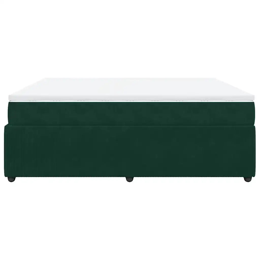 vidaXL Giroletto a Molle con Materasso Verde Scuro 180x200 cm Velluto