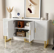 Credenza moderna bianca 150 cm con 4 ante e ripiani regolabili