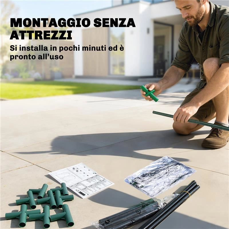 MINI SERRA CON BORSA PER COLTIVAZIONE E PORTA AVVOLGIBILE, 68X50X70 CM, VERDE SCURO