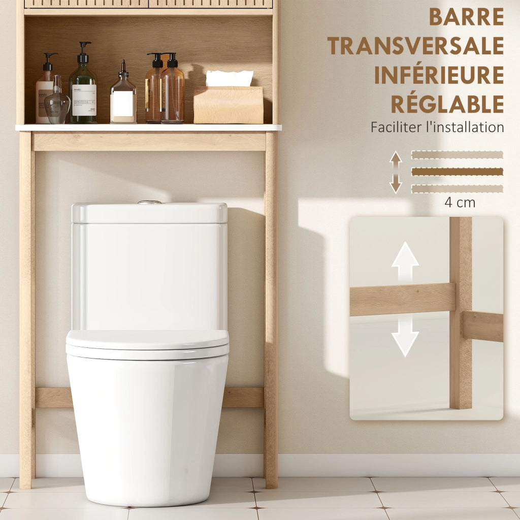 Armadietto Sottolavabo con Ante ¨C Zephmum ¨C Legno Rovere 66x25x168 cm
