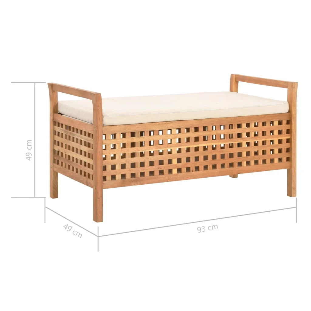 Panca contenitore 93 x 49 x 49 cm in legno massello di noce 02_0010743