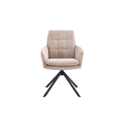 Set di 2 poltrone KAVIRA – Velluto a coste sabbia – Piedi in metallo – Con braccioli – Design accogliente e moderno