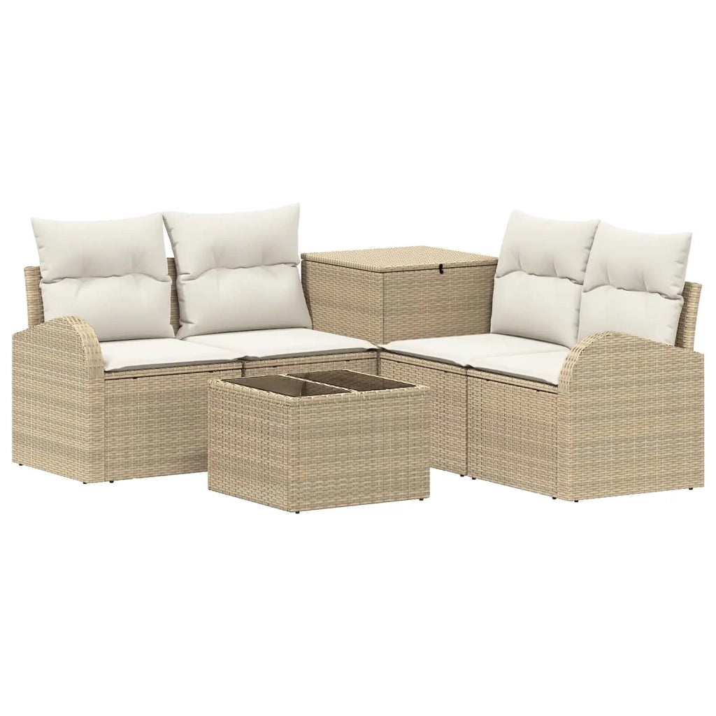 Set di divani 6 pz Beige e Bianco Crema 3447198