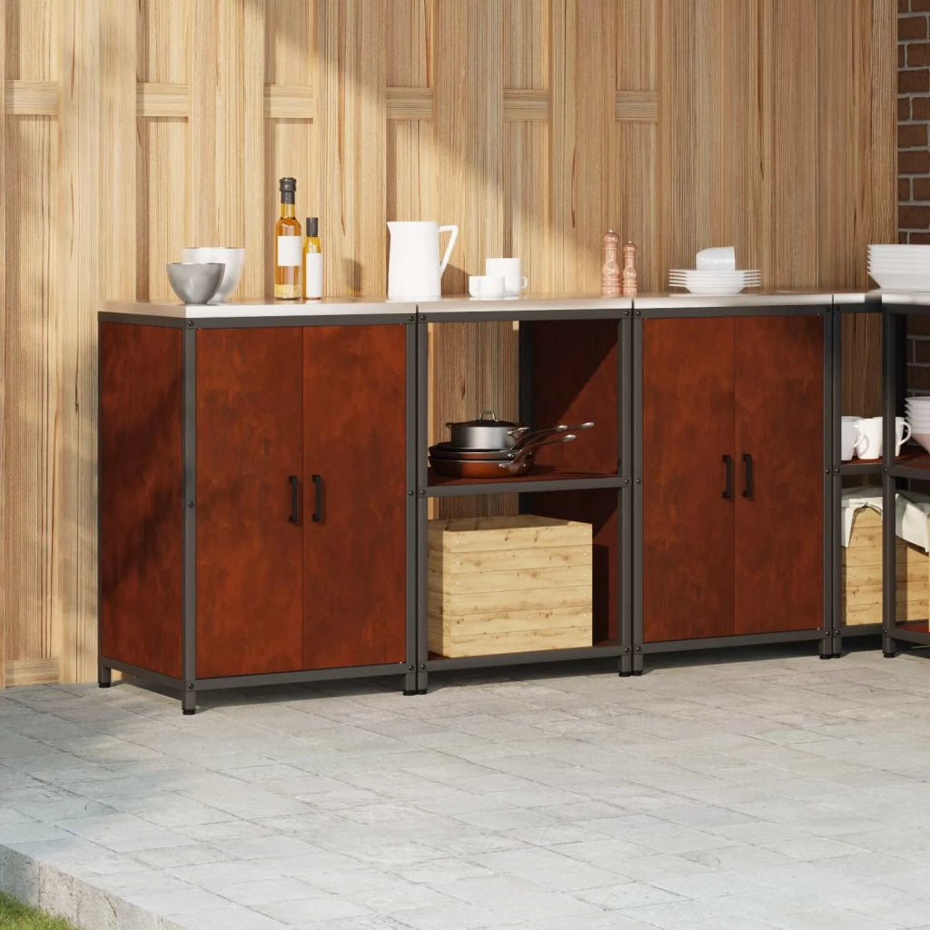 Set di Stoccaggio per Cucina con lo scaffale 3 pcs Ruggine 3392700