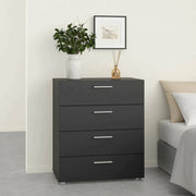 Cassettiera Asam, Settimino multiuso, Comò camera da letto, Mobile con cassetti, 70x40 h82 cm, Nero
