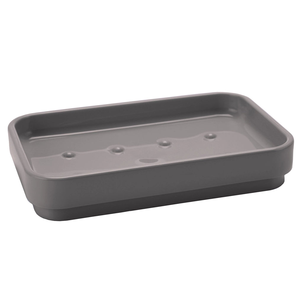 Portasapone d'appoggio in plastica riciclata 6398 Gedy serie SEVENTY Grigio