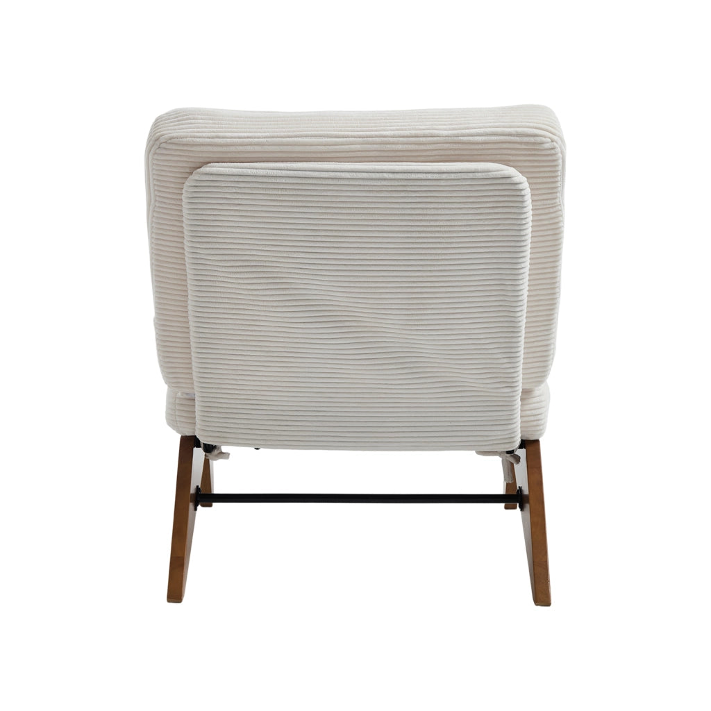 Poltrona Lounge Reclinabile con Poggiapiedi ¨C MINIMAL ¨C Tessuto, Cuscino Lombare, Gambe in Legno