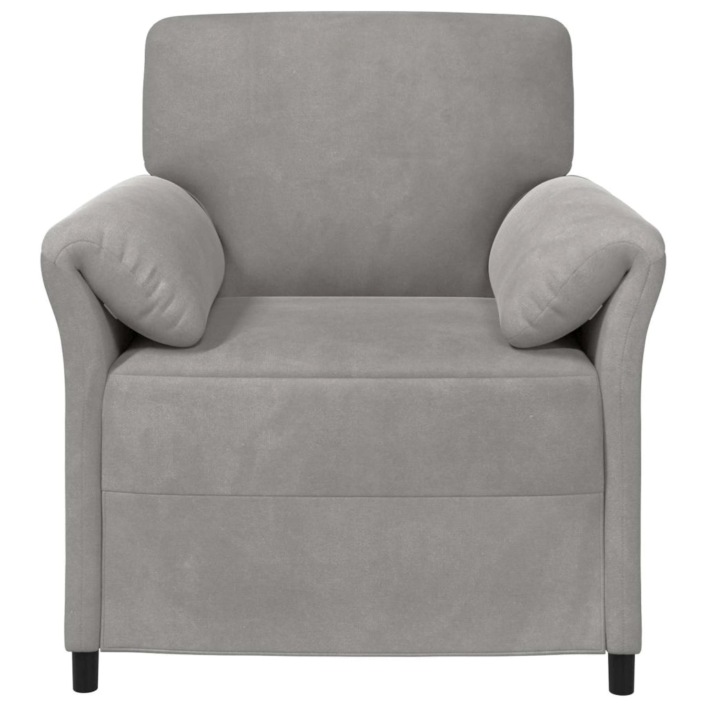 Divano 1 posto Grigio Chiaro 88 x 83 x 95 cm Velluto 42033925