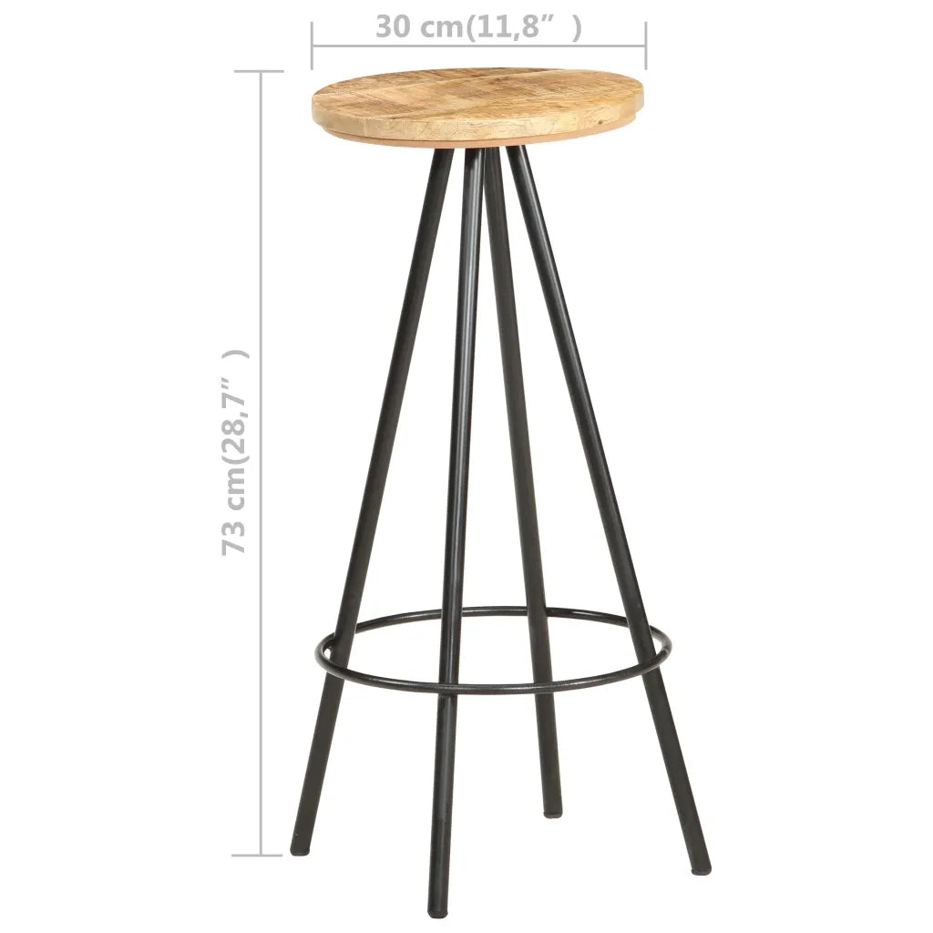 Sgabelli da Bar 4 pz in Legno Grezzo di Mango cod mxl 59549