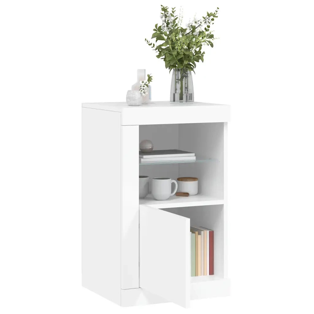Armadietto con Luci LED Bianco in Legno Multistrato 836630