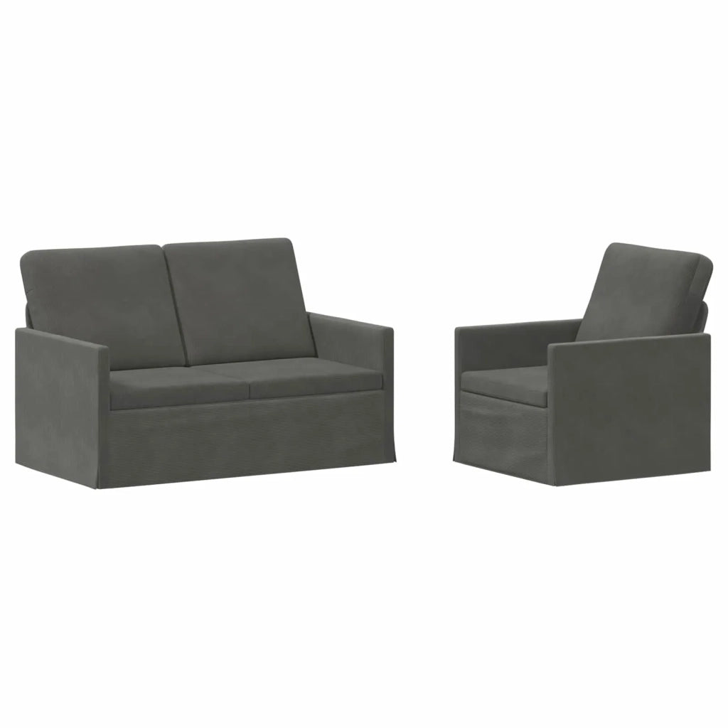 Set di divani 2 pcs Grigio Scuro Tessuto in Cords 3433243
