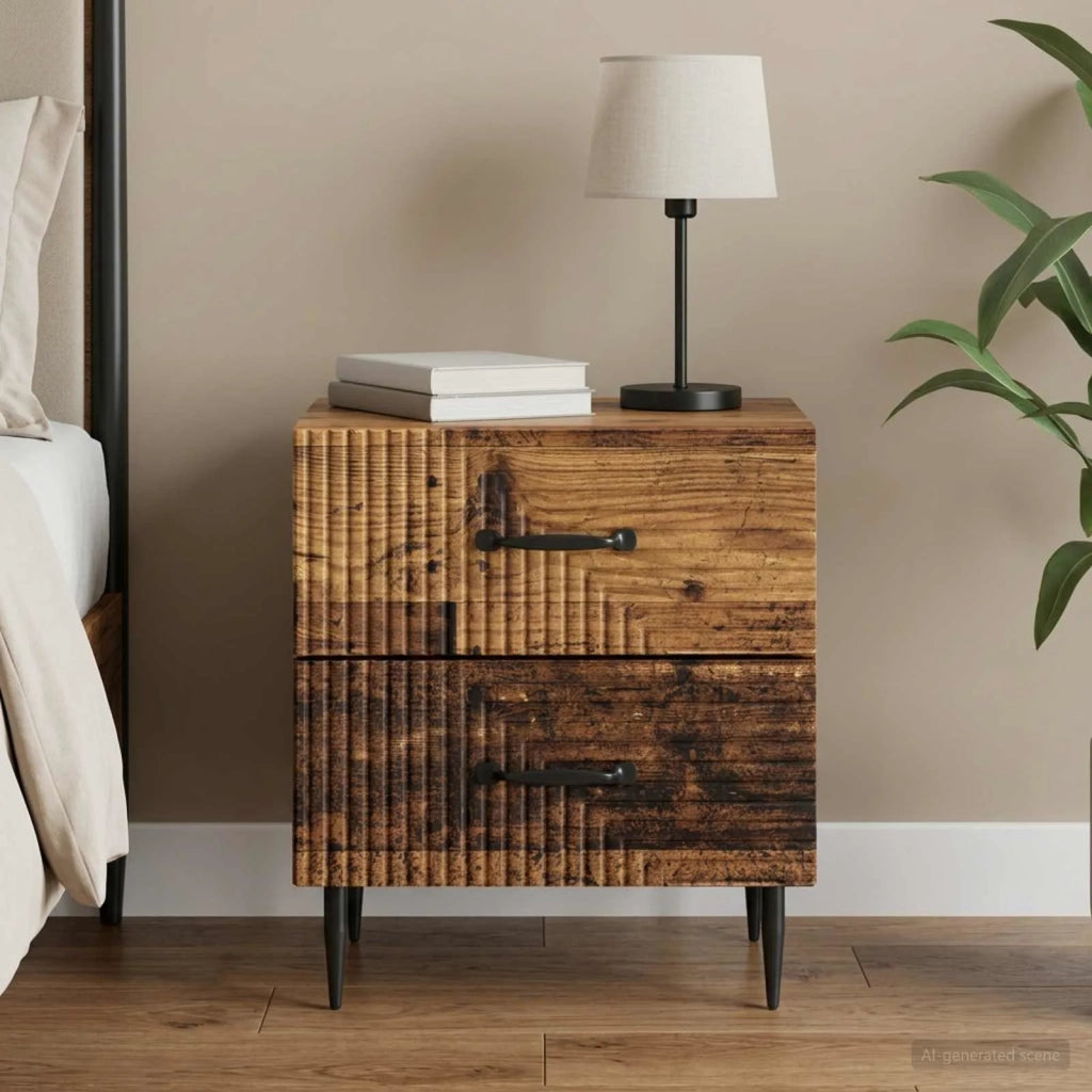 Armadio da Notte con cassetto Legno antico 43 x 34,5 x 47,5 cm 894771