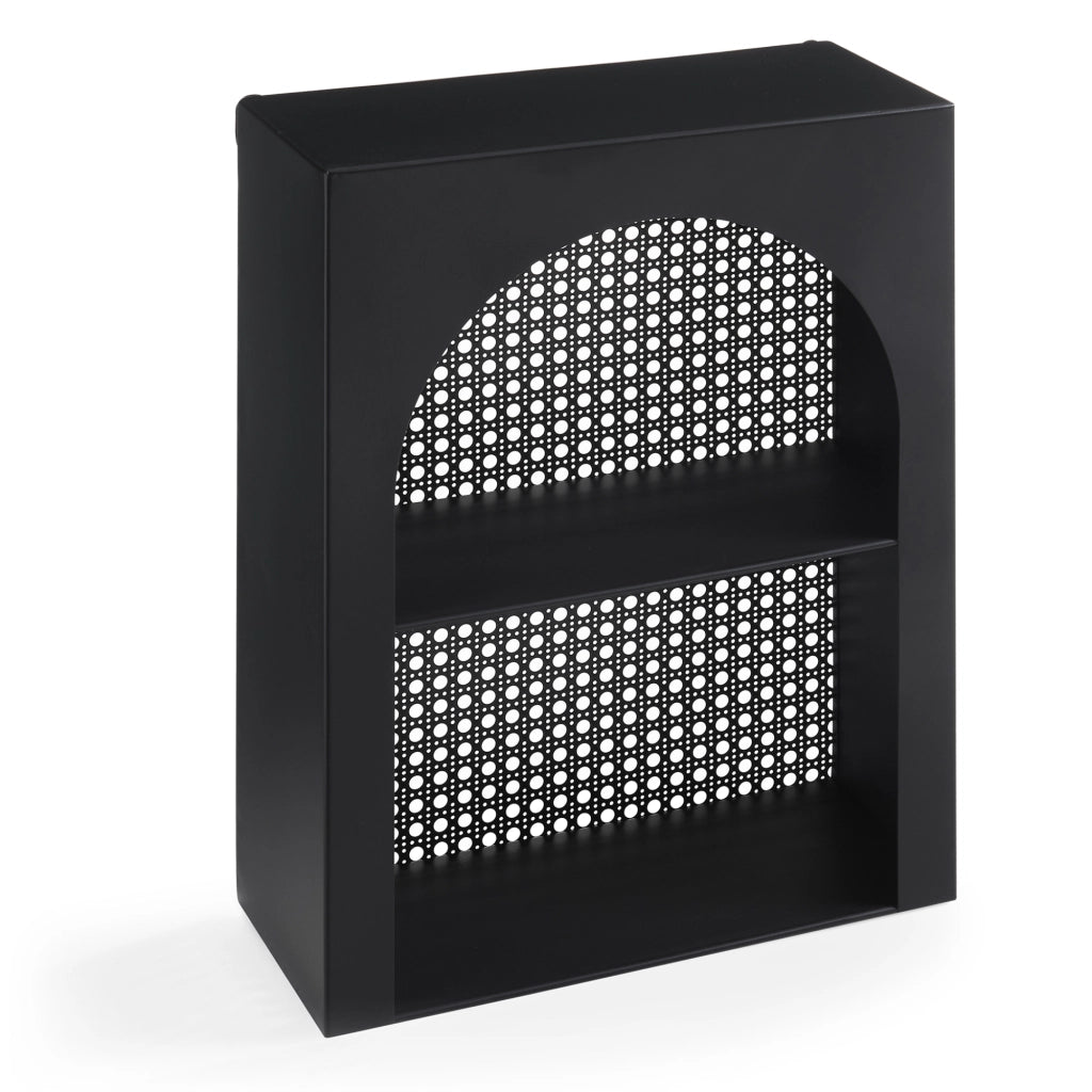 Scaffale da Parete Jäller Design Arcuato 40x30x13 cm Nero [en.casa]