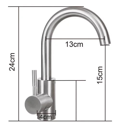 ZMH Rubinetto miscelatore miscelatore rotante ad alta pressione tirante in acciaio inox