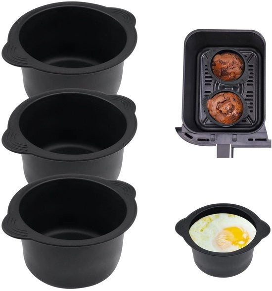 Ramekin in Silicone per Airfryer - Forme Reutilizzabili con Superficie Antiscivolo - Resistente a Temperature Elevate - BPA Libero
