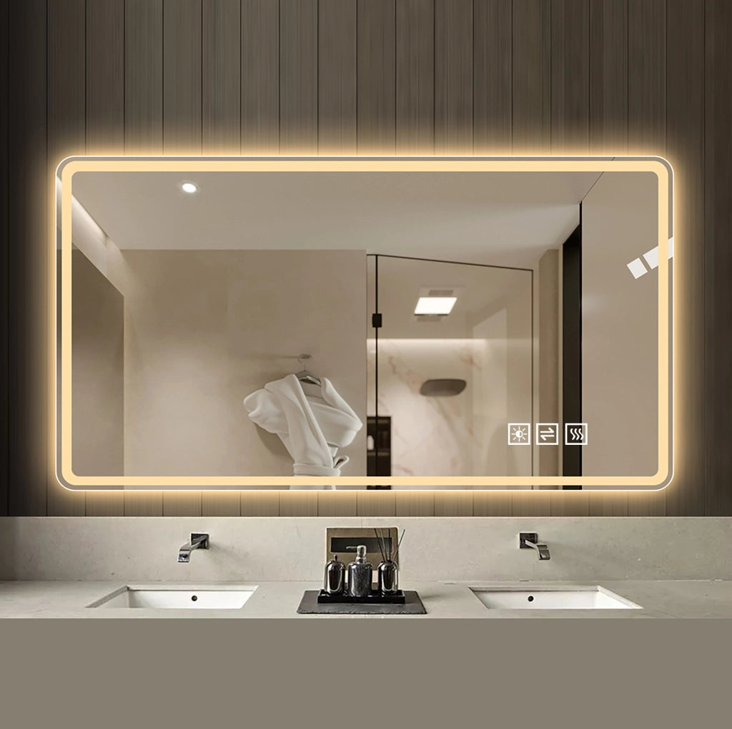 Specchio bagno LED 60x100 cm antiappannamento dimmerabile