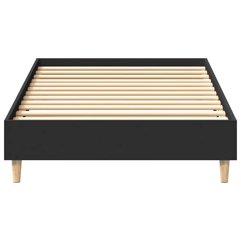 Giroletto senza Materasso-Struttura Letto Nero 75x190 cm in Legno Multistrato
