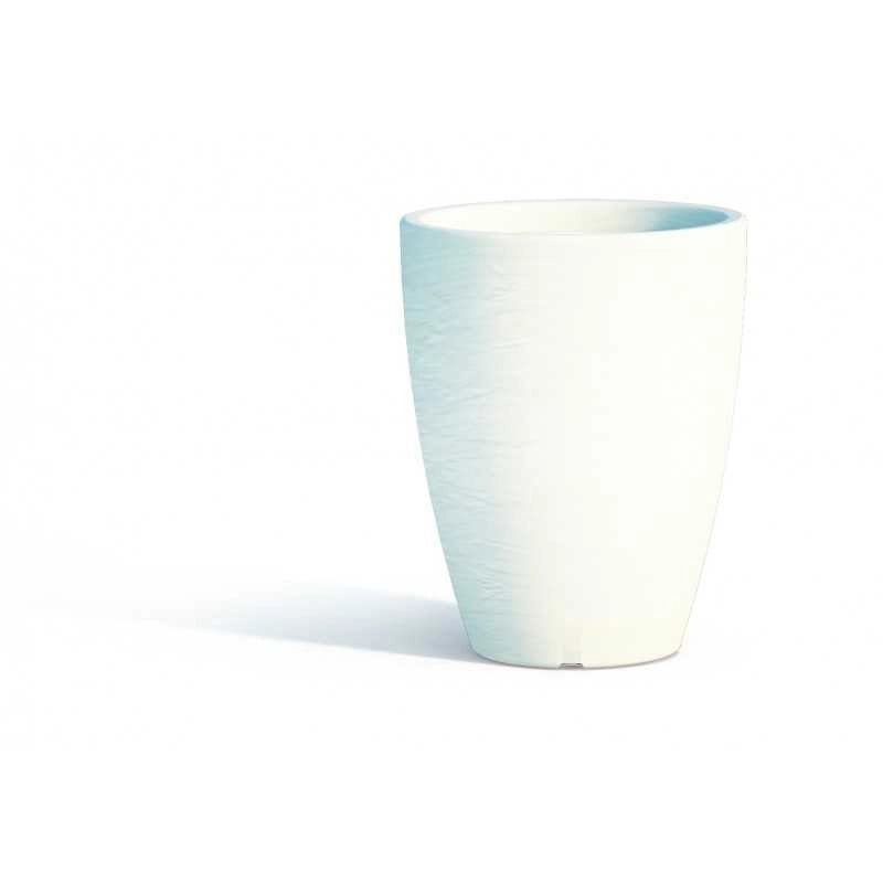 Vaso moderno di design Ø30 H38 in polimero bianco resistente per interno ed esterno - Made in Italy - Monacis