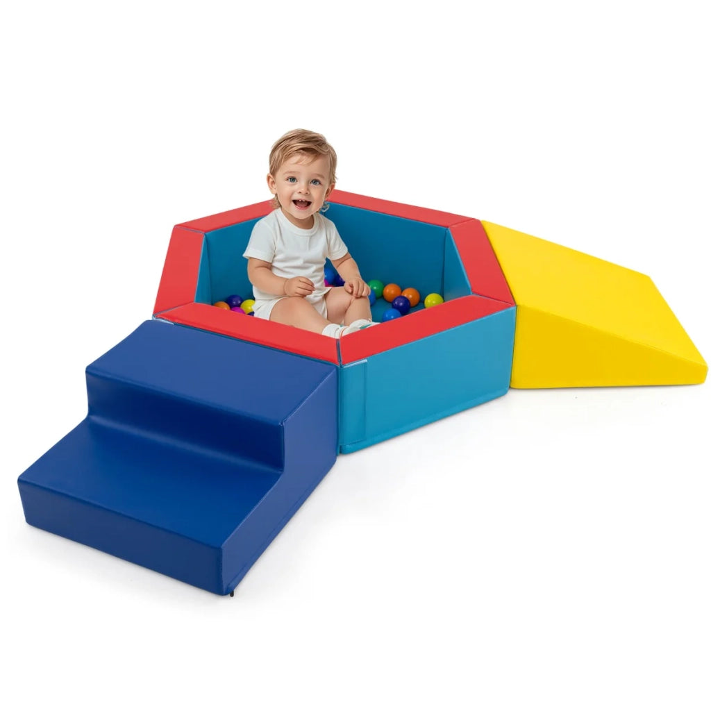 Set di blocchi da arrampicata in schiuma per bambini 100 x 100 x 25 cm Gioco educativo creativo Design scandinavo in pelle PU multicolore 20_0010761