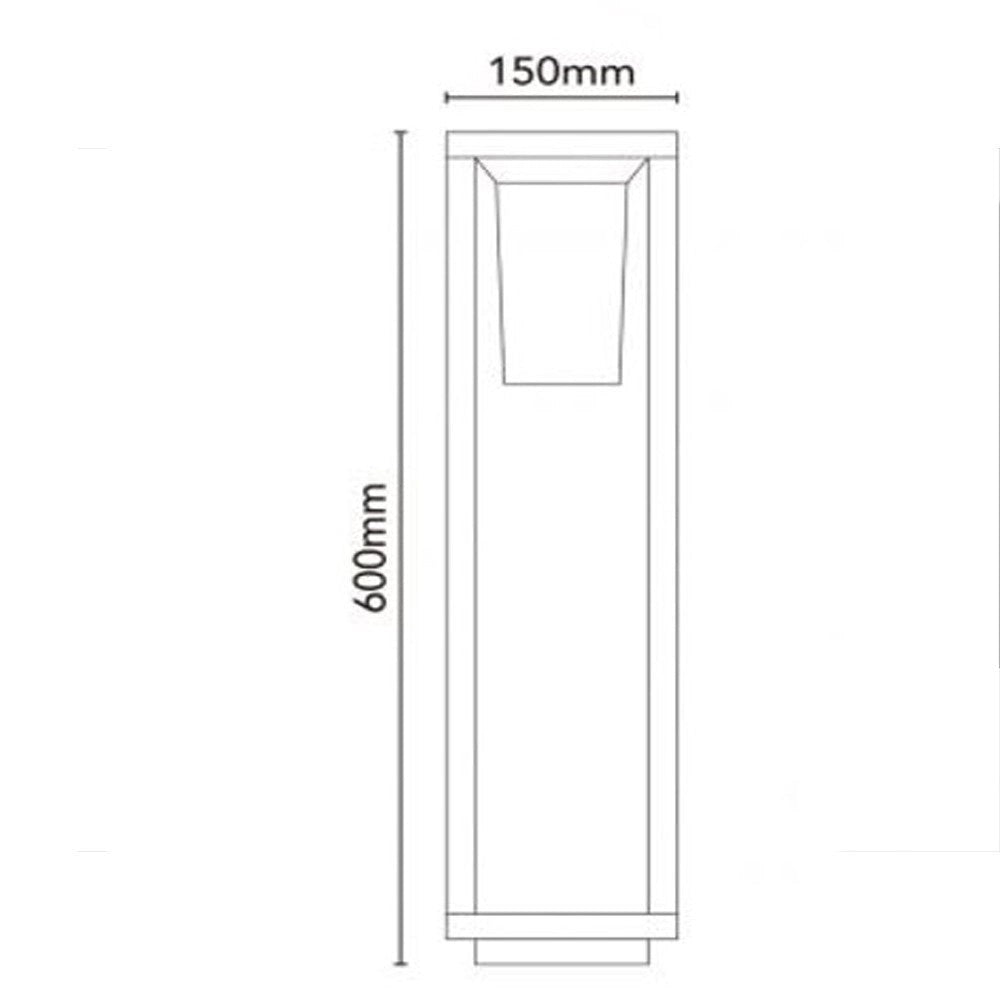 Lampioncino LED da Giardino Nero E27 IP65 60 cm | Paletto Luminoso Moderno per Esterni, Alluminio, Attacco E27, Vialetti e Percorsi
