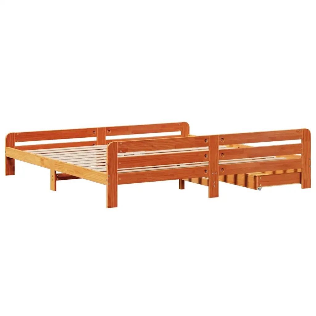 Letto senza Materasso Marrone Cera 180x200 cm in Legno di Pino 3309031