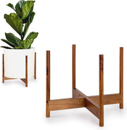 Stand per piante in stile Mid Century Moderne senza vaso ceramico bianco