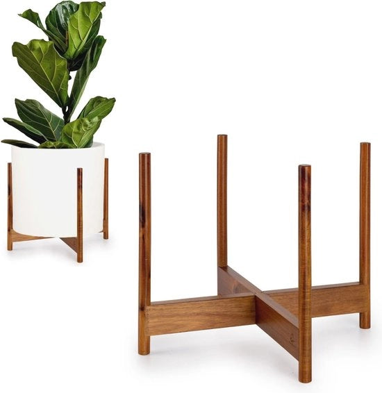 Stand per piante in stile Mid Century Moderne senza vaso ceramico bianco