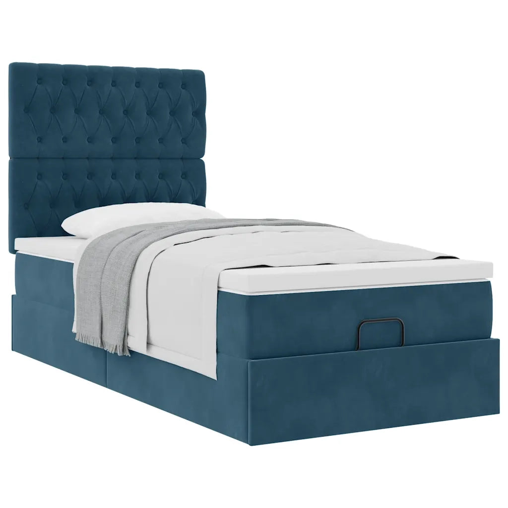 Struttura Letto Pouf con Materassi 90x200 cm in Velluto 3313521