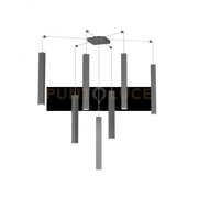 SQUARE TUBE SOSPENSIONE 7 LUCI GRIGIO ANTRACITE CAVO CM.250 CON BASE 1173-S7-GA
