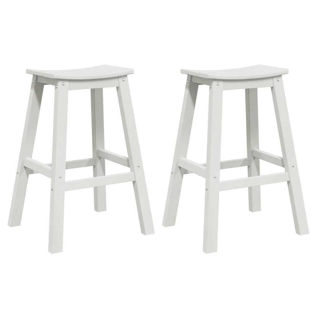 Sgabelli Bar 2 pz Bianco HDPE