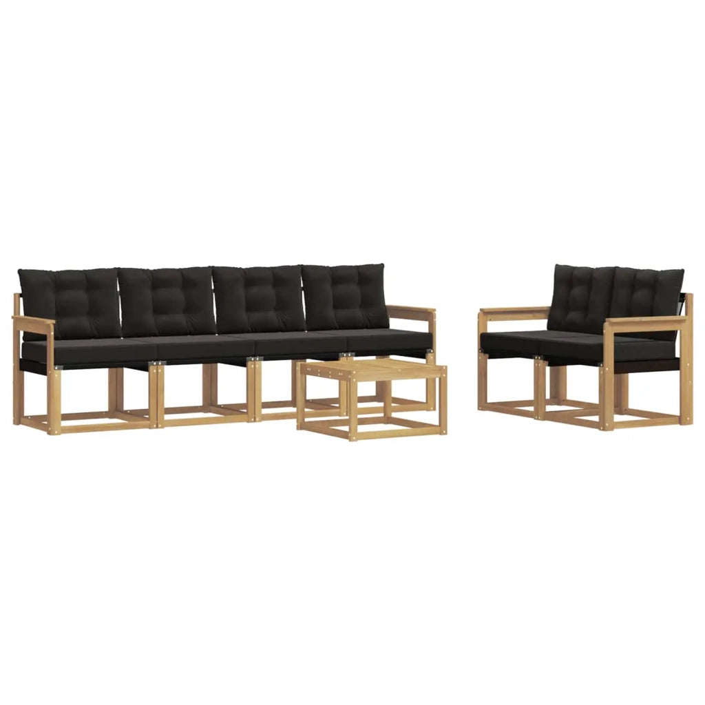 Set di divani da esterno 7 pz Bianco e Nero 3389230