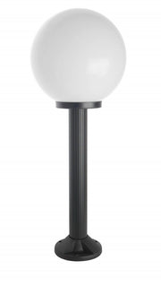 Lampione da giardino 80cm sfera 30cm E27 nero IP43