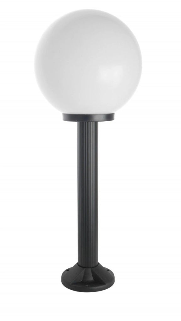 Lampione da giardino 80cm sfera 30cm E27 nero IP43