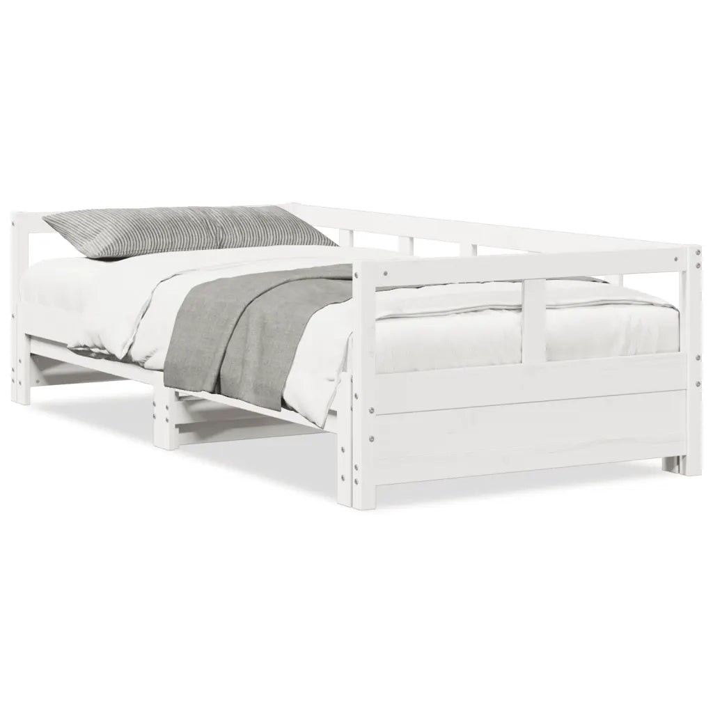 Dormeuse senza Materasso-Divano Letto-Struttura Letto Bianca 90x200 cm Legno Massello Pino 805154