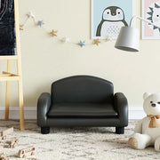 Divano per Bambini-Sofa-Divanetto Nero 50x40x30 cm in Similpelle