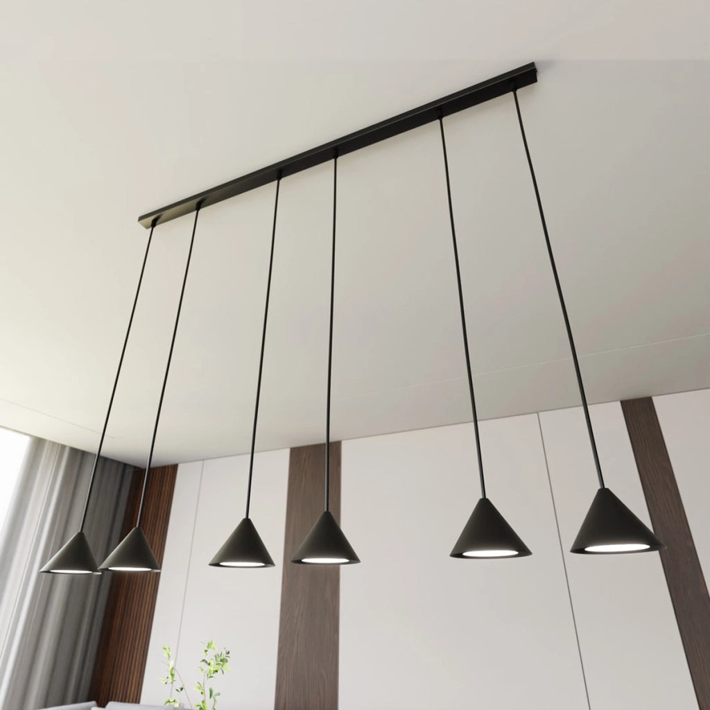Lampada a sospensione Elit in acciaio nero opaco