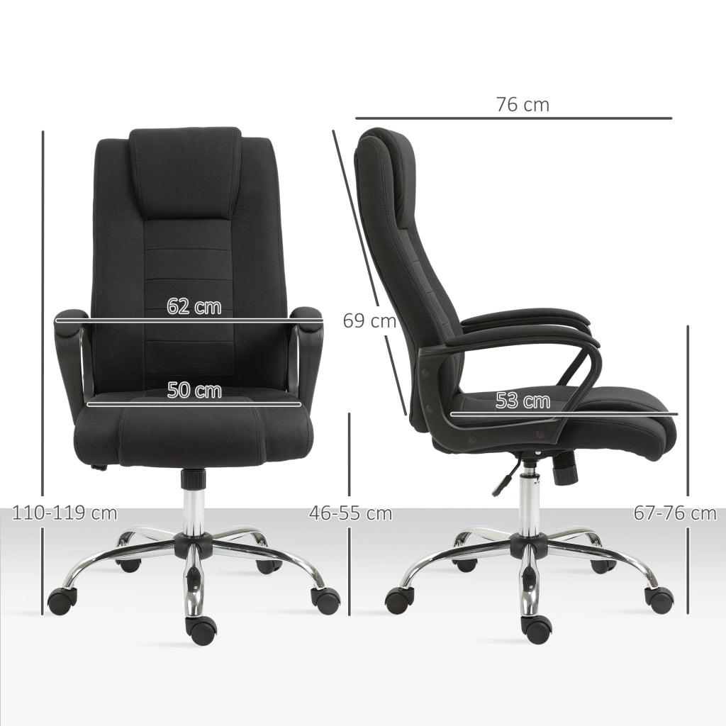 Sedia da ufficio ergonomica con braccioli ¨C zephmum ¨C nero, tessuto, altezza regolabile