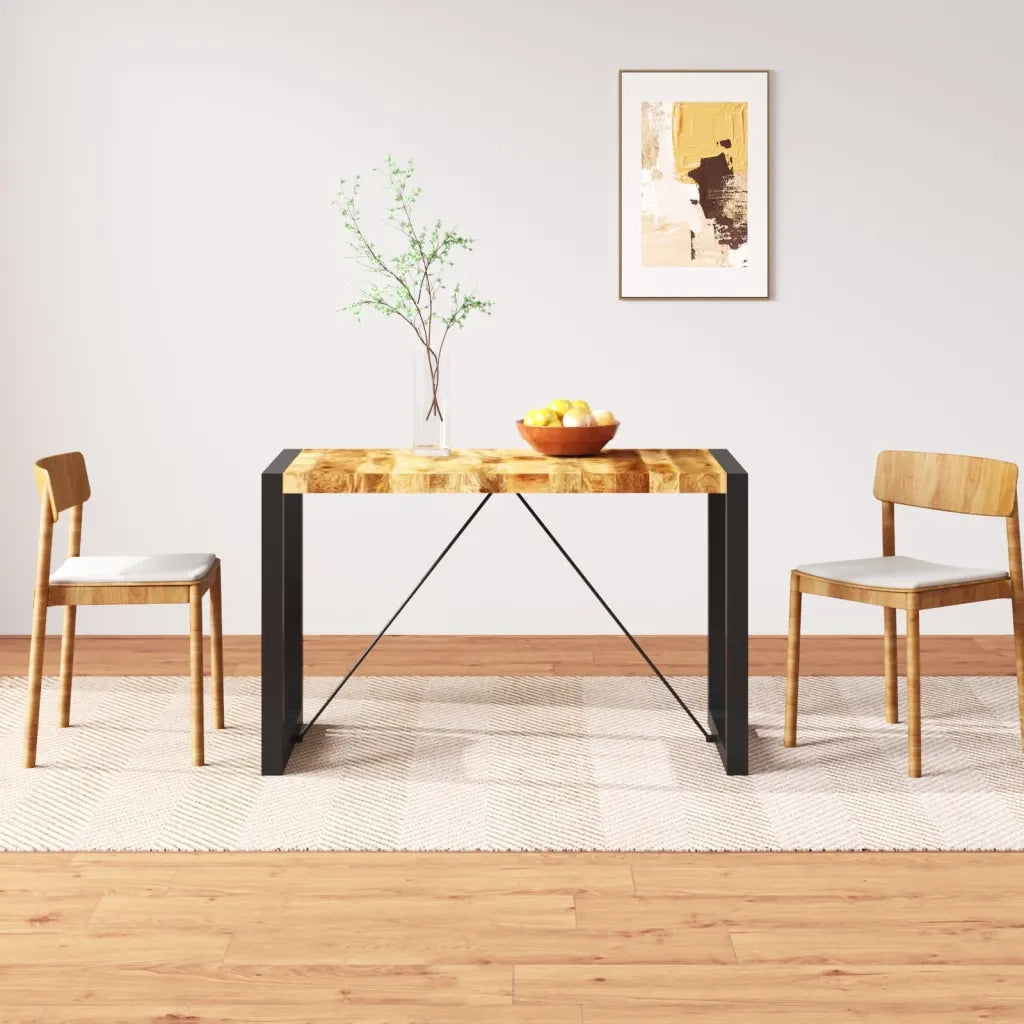 Tavolo da Pranzo | Tavolo da cucina in Legno Massello di Mango Grezzo 120 cm