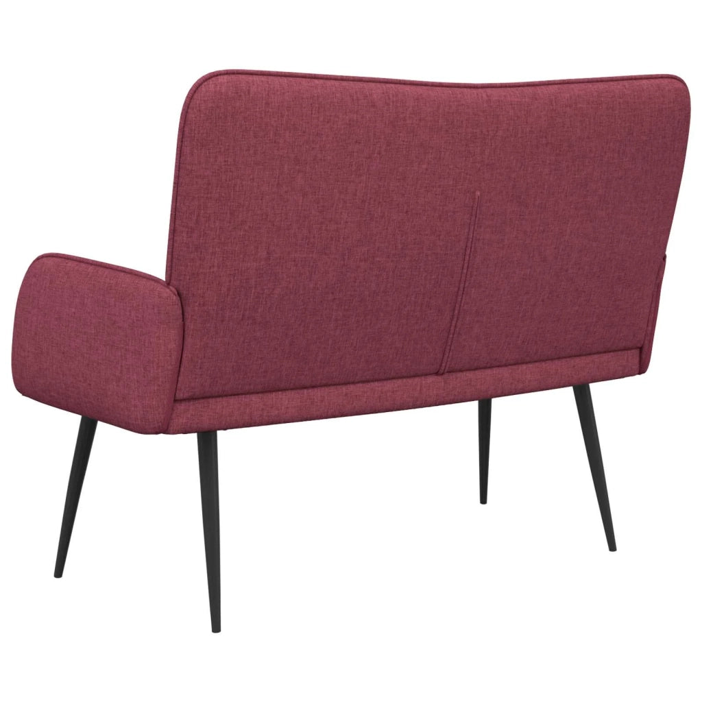 Divano a 2 Posti Rosso vino 115 x 61 x 87 cm Tessuto
