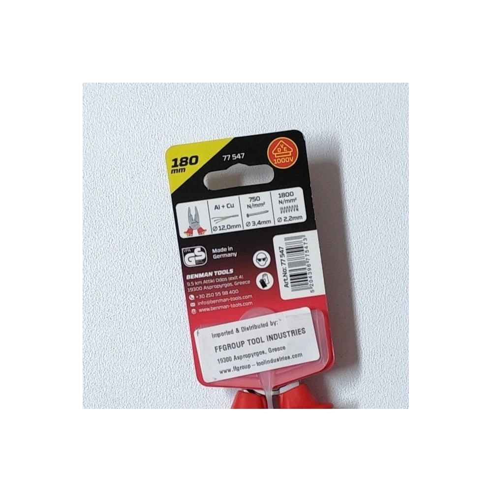 Benman powergrip 180mm 1000v pinza con fulcro isolata