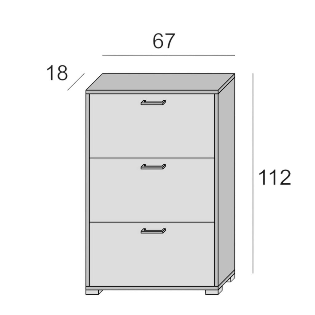 Mobile Portascarpe Amelisa, Scarpiera 9 Paia Made in Italy, 67x18x112h cm Bianco