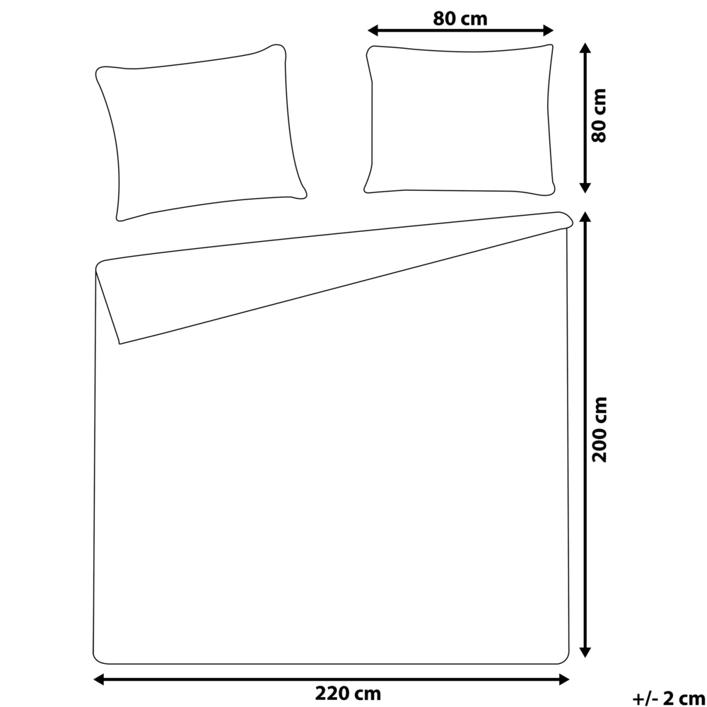 Set di biancheria da letto 200 x 220 cm in cotone a tinta unita blu