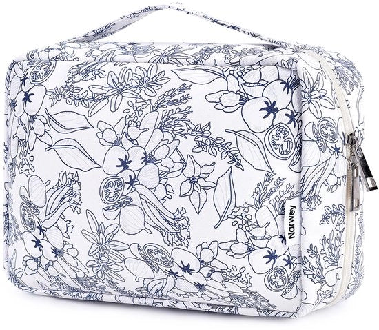 Toilettes per donne - Toilettes appese, toilettes per donne e uomini, borsa cosmetica - asciugamano (fiore blu marino)