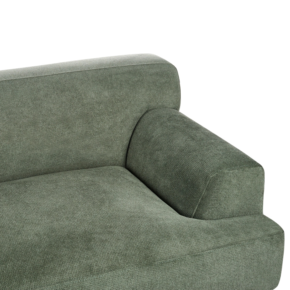 Divano a 3 posti in tessuto Verde Soggiorno Stile moderno Gambe in metallo