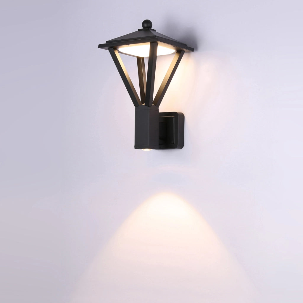 Applique esterna conica LED 15W 3000K nera IP54 Italux