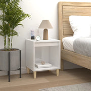 Comodino-Tavolino da notte Bianco Lucido 40x35x50 cm in Legno Multistrato 229919