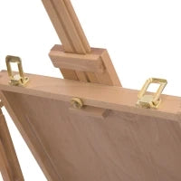 Outsunny Treppiedi Cavalletto in Legno Pieghevole e Regolabile Salva Spazio, Naturale