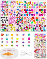 400 perle per bracciali - cordino elastico - kit di colla per perle in polimero
