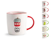 6 mug in new bone china decoro natale cc 370.