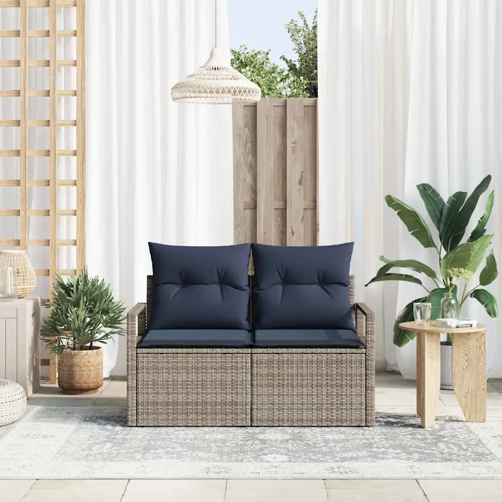 Divano da giardino con cuscino 120 x 62 x 69 cm. polyrattan